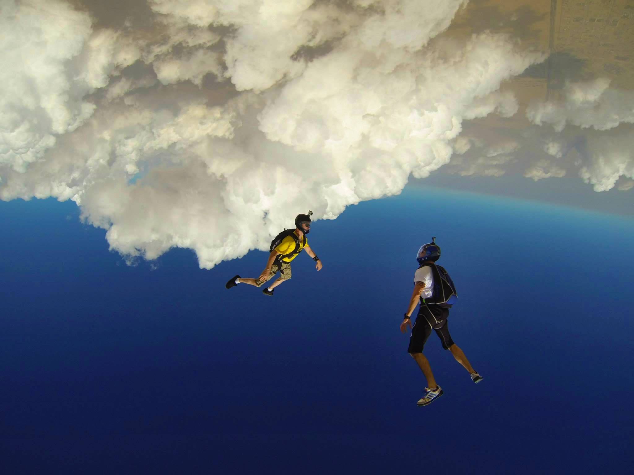 Yanik Guillemette and coach Andrew T. skydiving at Skydive Dubai - Desert Dropzone